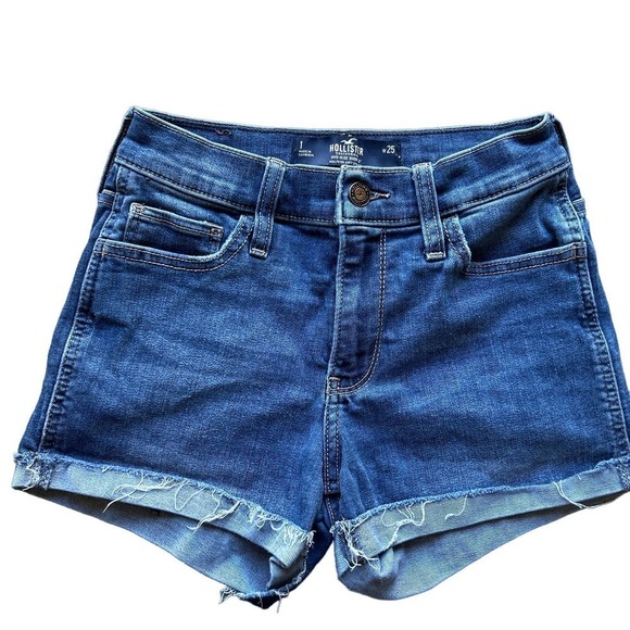 Hollister women’s jeans shorts mid rise 3 inches soft stretch size 1 25 - Picture 1 of 4